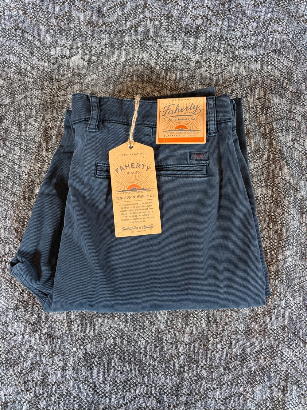 Faherty Coastline Chino Pants Men's 33 x 32 Blue Nights